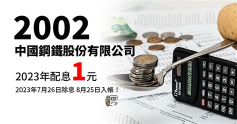 中鋼配息2022|(2002) 中鋼 除權/除息日程及股利金額